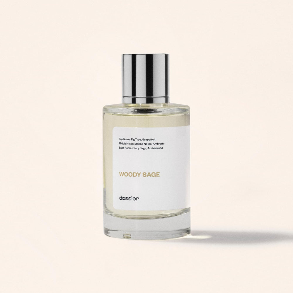 Dossier Woody Sage unisex perfume scene suggests versatile daily wear