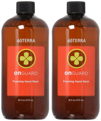 doTERRA On Guard foaming hand wash refill bottle showing protective essential oils for everyday cleansing.