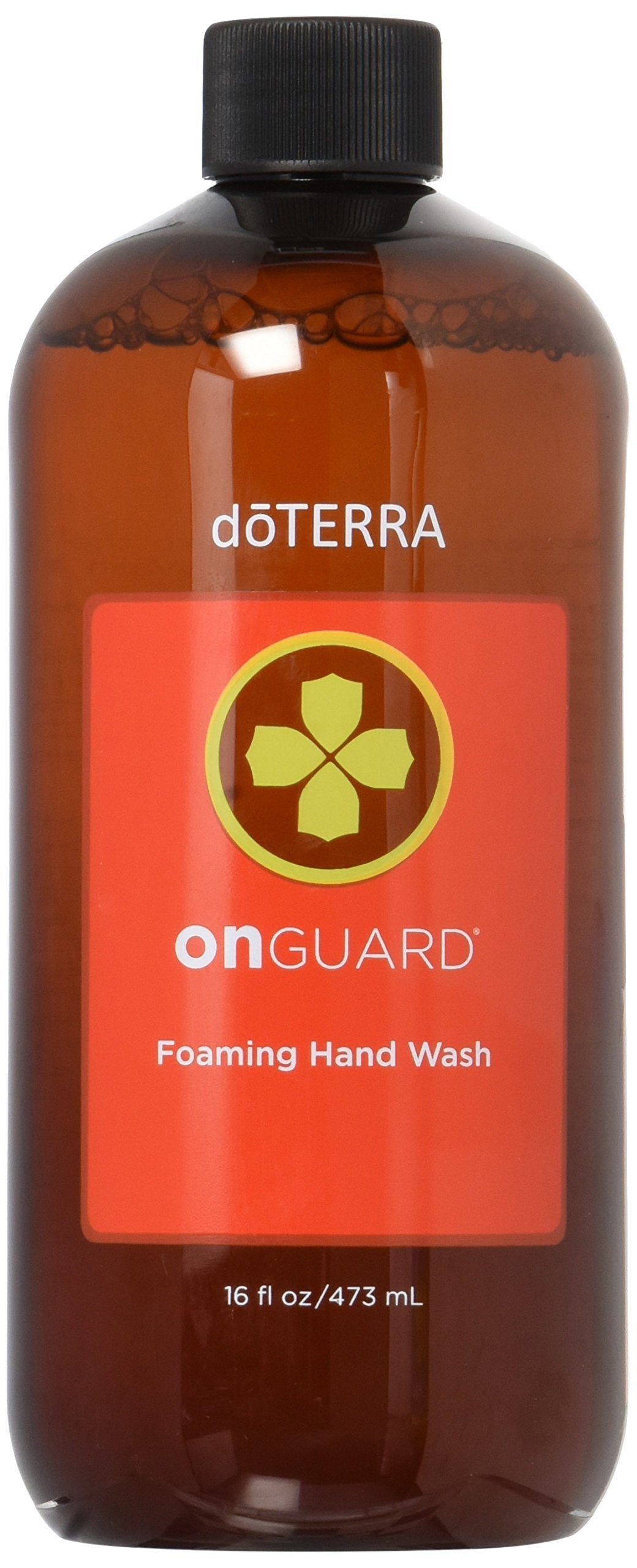 doTERRA On Guard foaming hand wash in use for fresh hands and comfortable cleanse.