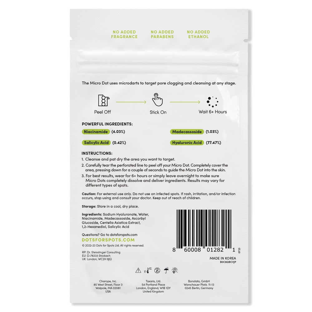Dots for Spots hydration-skin-tone support from niacinamide and hyaluronic acid.