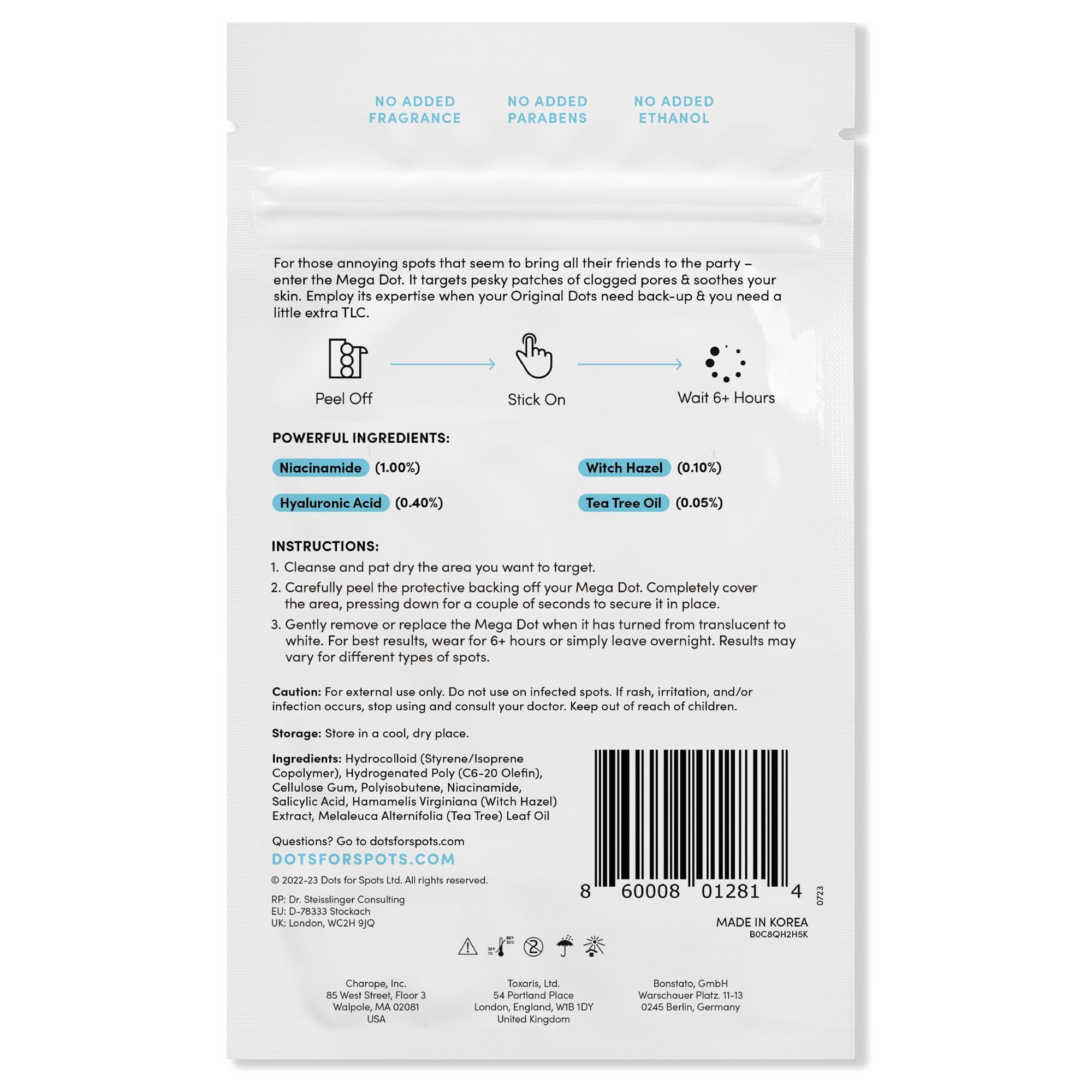 Dots for Spots packaging indicates 10 patches included.