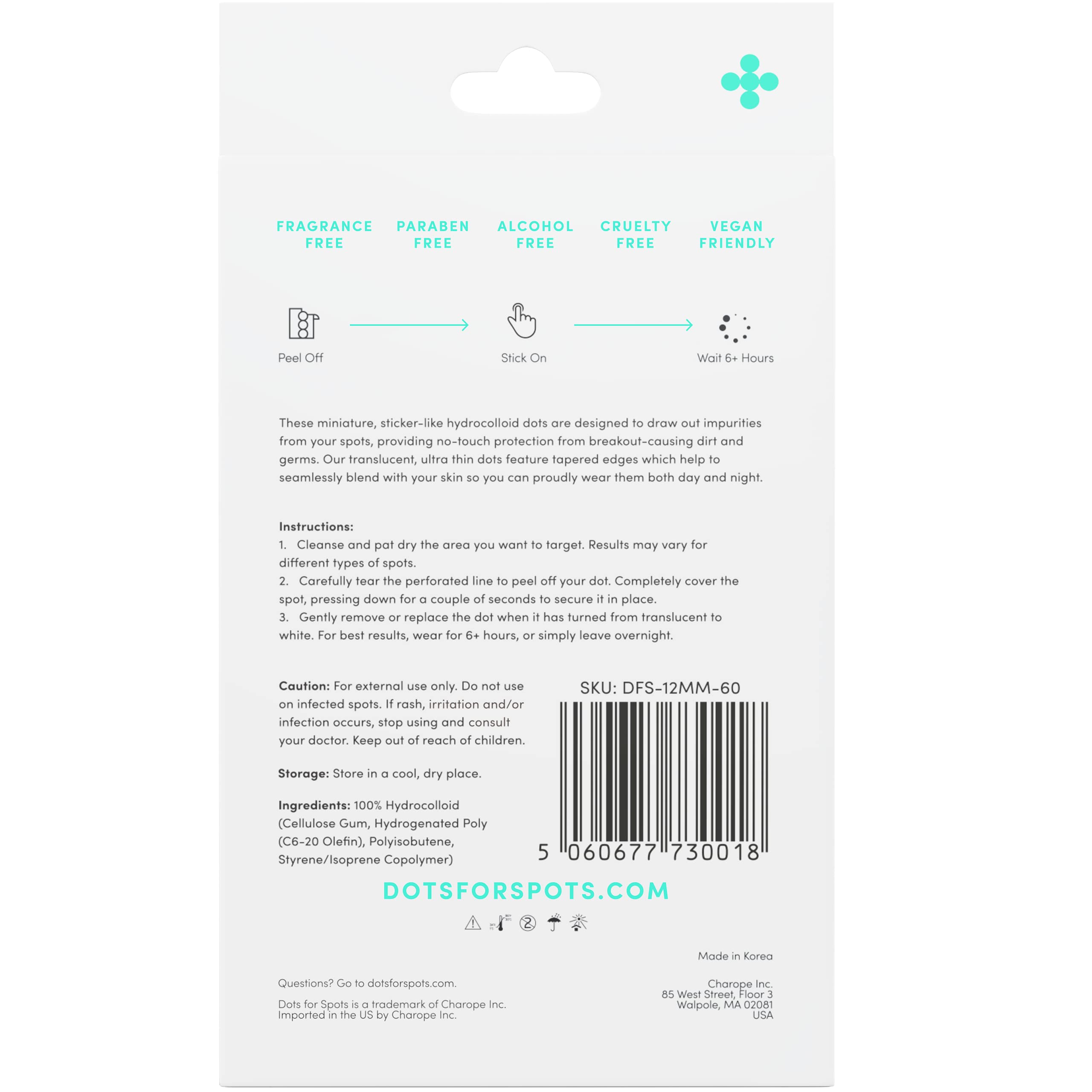 Dots for Spots pimple patches with clear centres help indicate removal readiness.