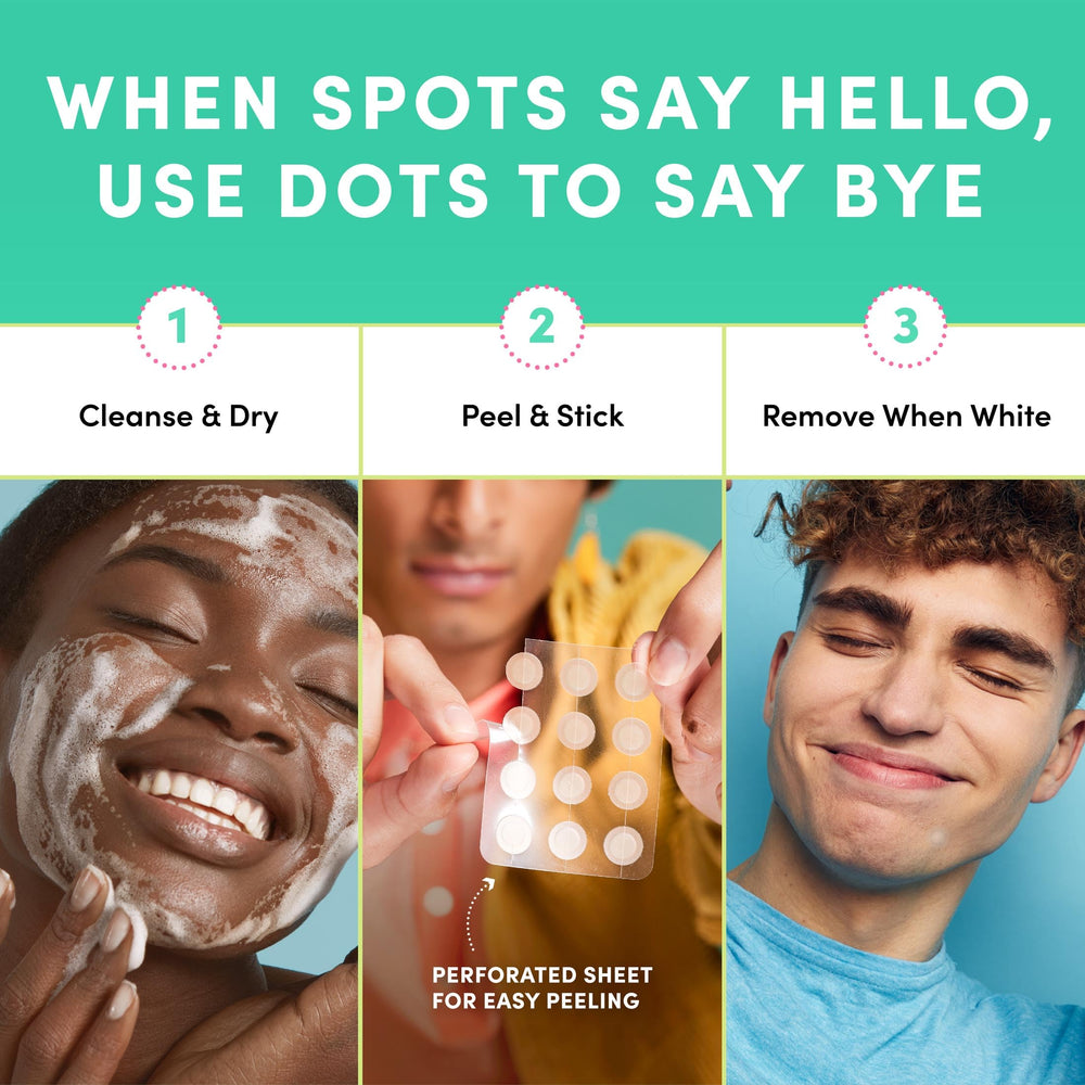 Dots for Spots protective cover on skin prevents picking and irritation.
