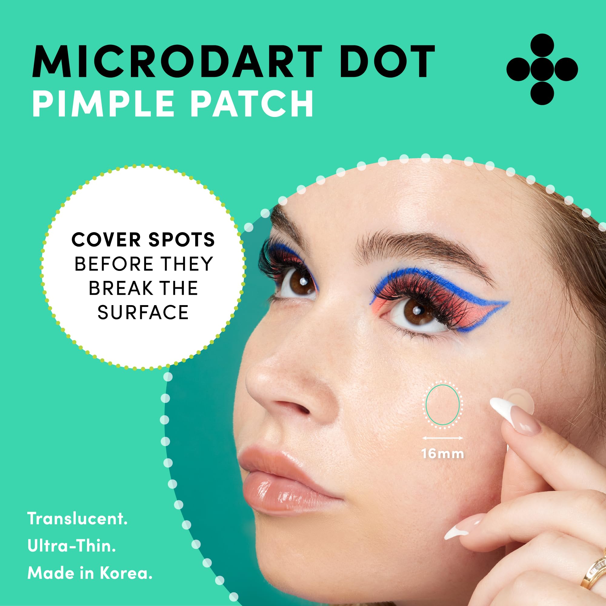 Dots for Spots salicylic-acid-exfoliation patch edge for gentle acne clearing.