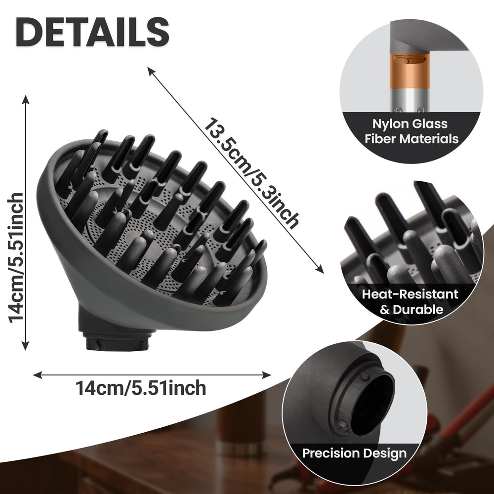 Dotspun hair diffuser boosts volume and defined waves for natural textures.