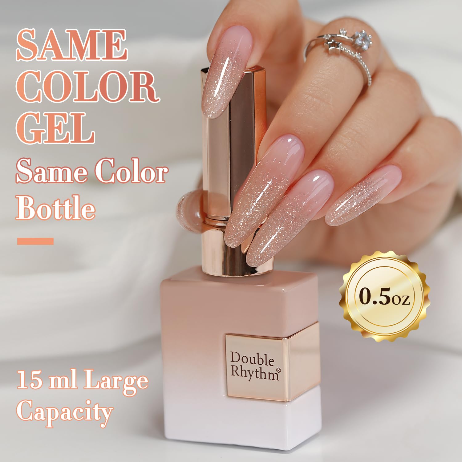 Double Rhythm base coat top coat pairing supports long-lasting color and smooth application.