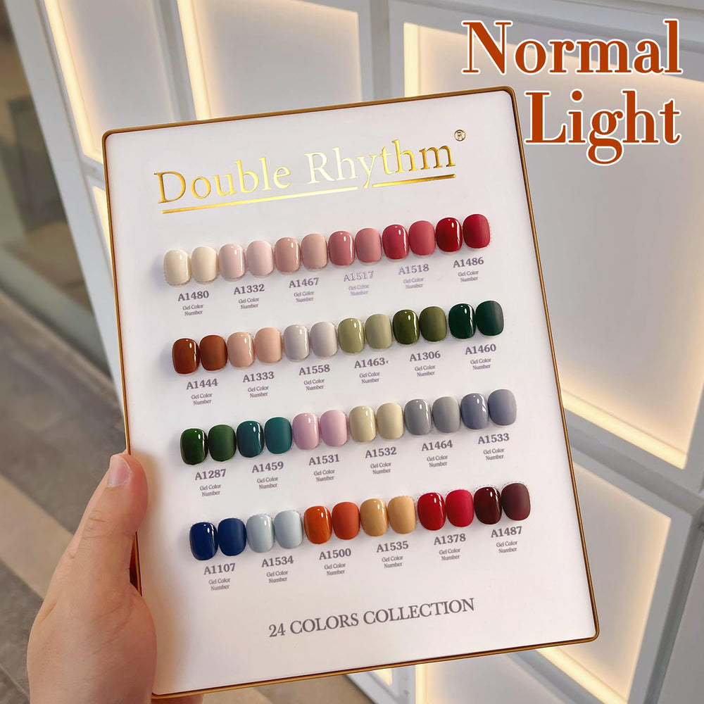 Double Rhythm base/top/building gels close view for strong, long-lasting gel manicure.