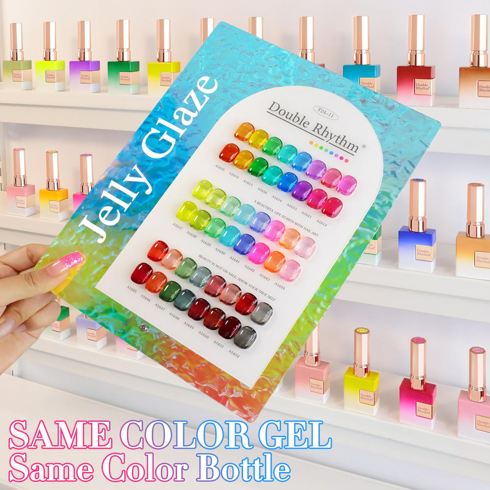 Double Rhythm base coat and top coat enable smooth gel application.