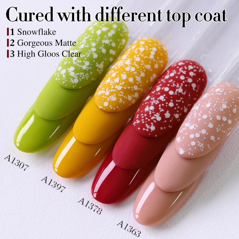Double Rhythm blood-red shade nail tip suggests versatile wear.
