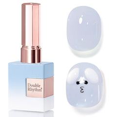 Double Rhythm blue A1624 bottle pour shows smooth gel flow for precise at-home application.
