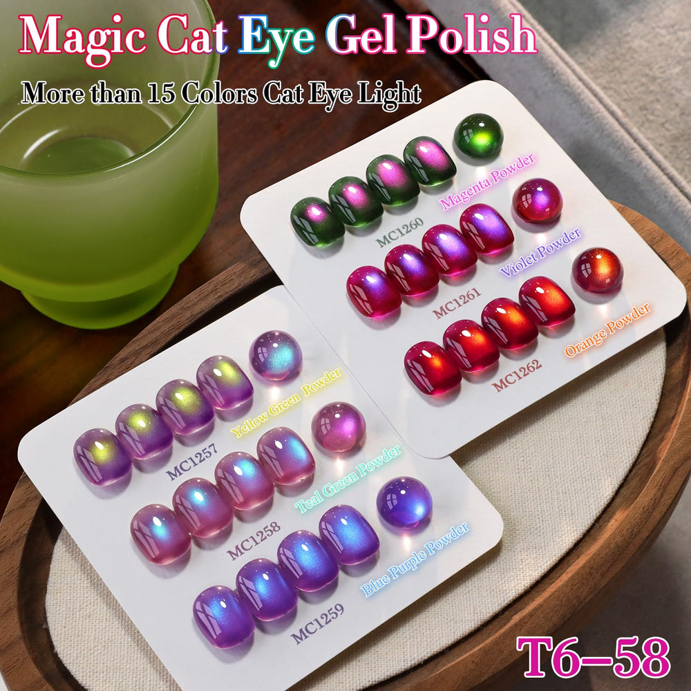 Magnet effect close-up on Double Rhythm Cat Eye polish for dimensional shimmer