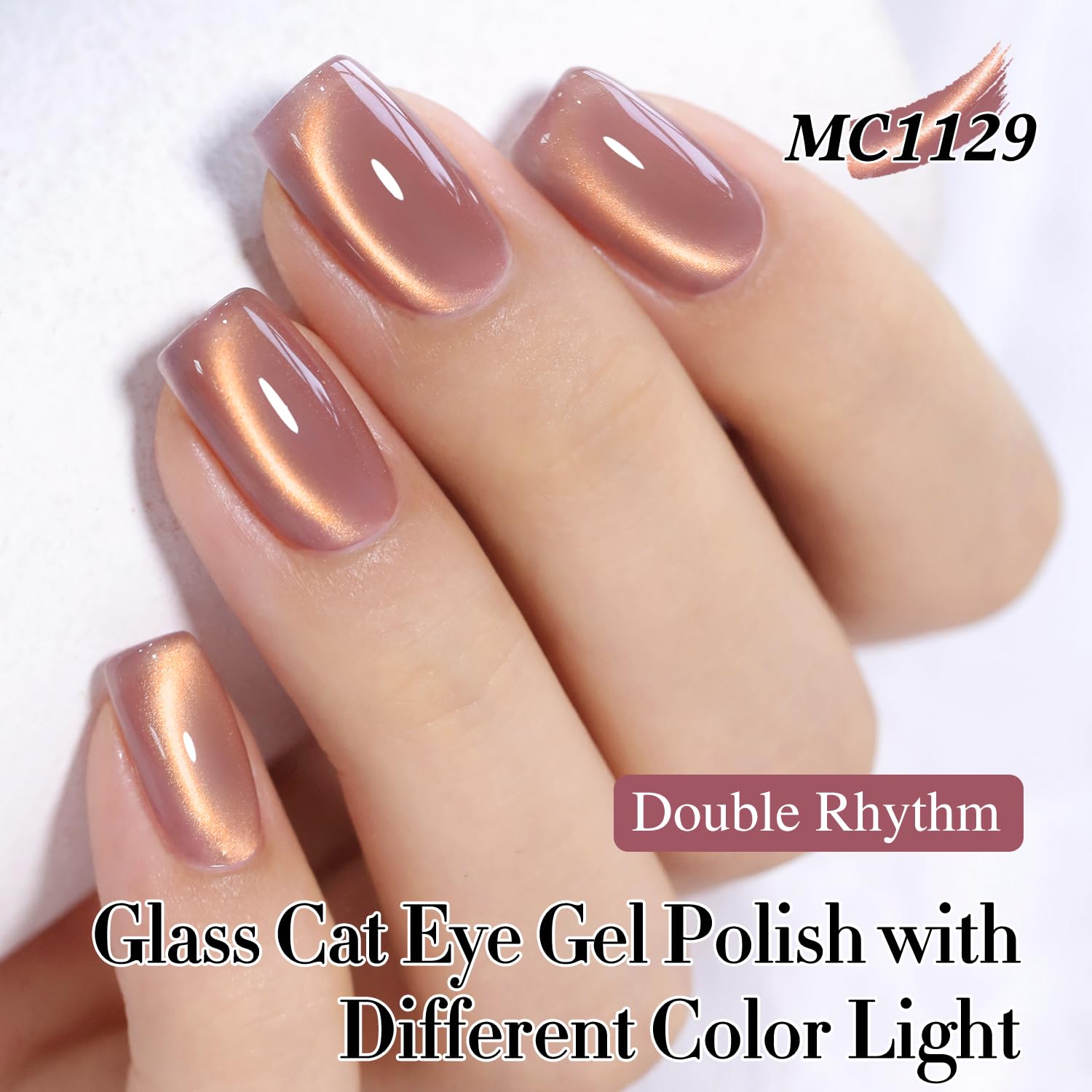 Double Rhythm magnetic tool demonstrates cat eye effect on nail surface