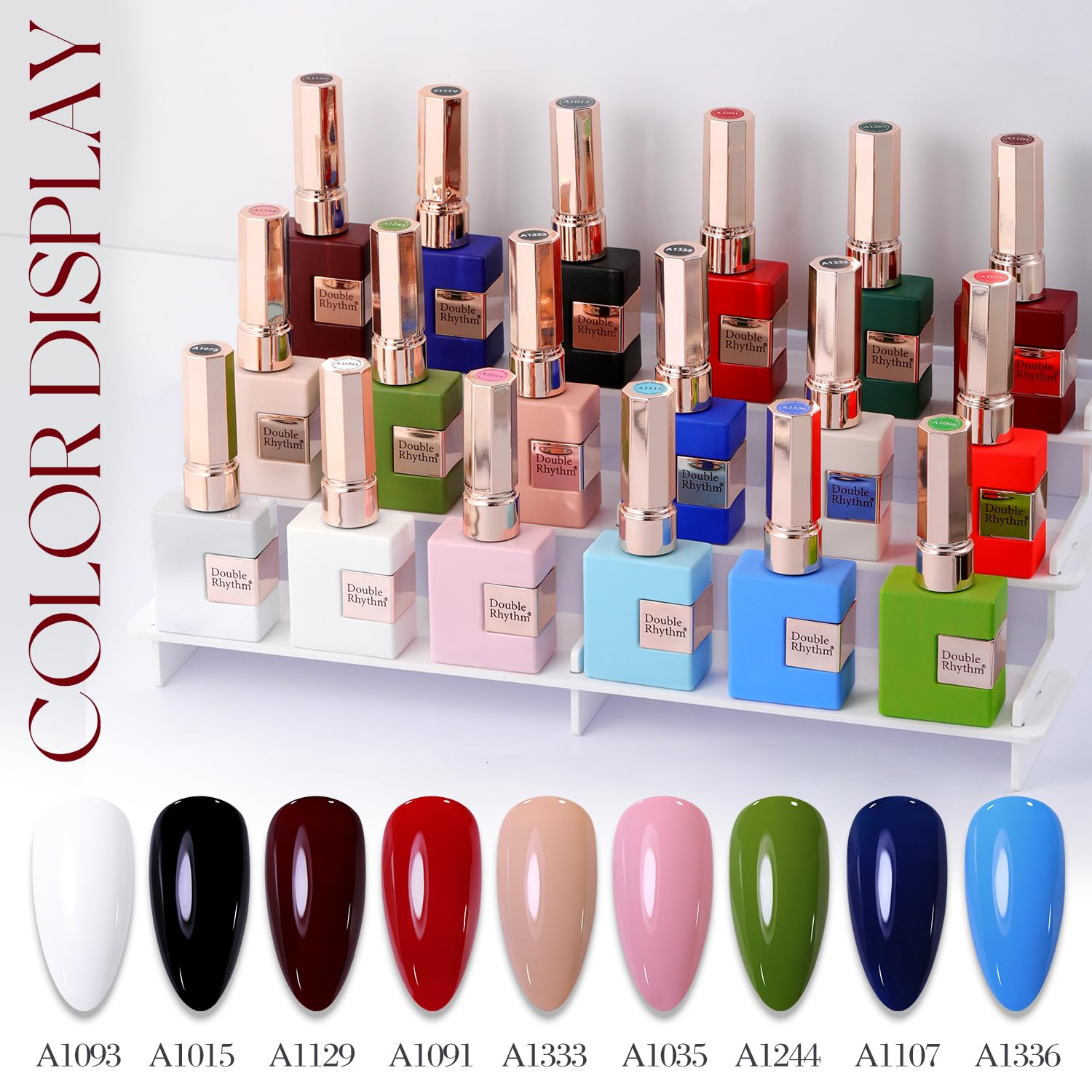 Double Rhythm gel polish close-up emphasizes rich color and salon-worthy shine.