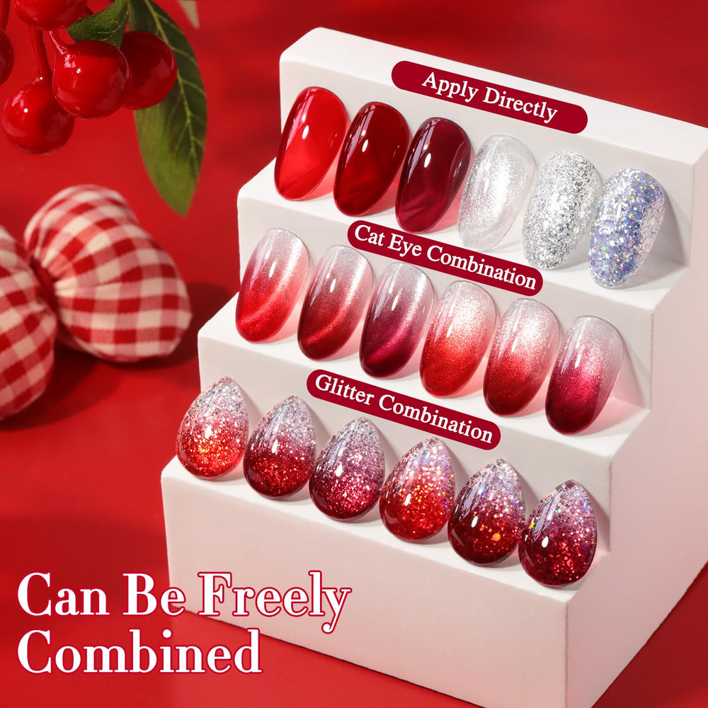 Double Rhythm color swatch range highlights cohesive gel polish options for coordinating looks.