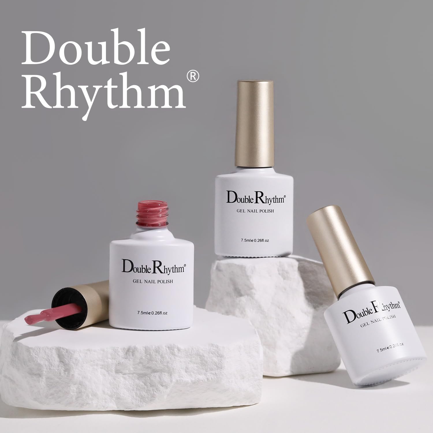 Double Rhythm user applying cat eye polish to DIY nails.