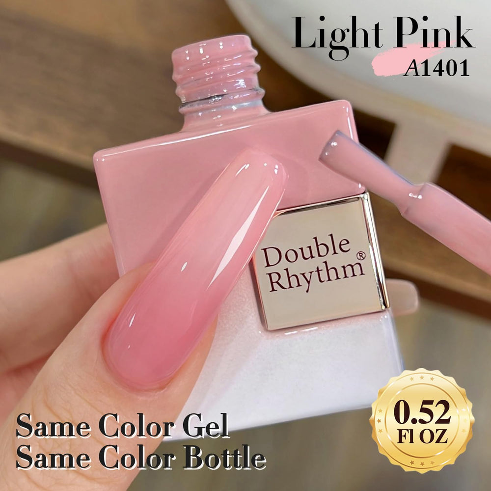 Double Rhythm durable glossy finish suggests long-lasting shine on nails.