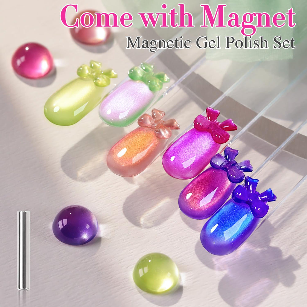 Double Rhythm at-home nail art ideas with this gel polish set.