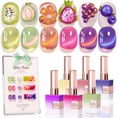 Double Rhythm Fruit Cat Eye nail polish in glass rose pink for vibrant at-home manicures.
