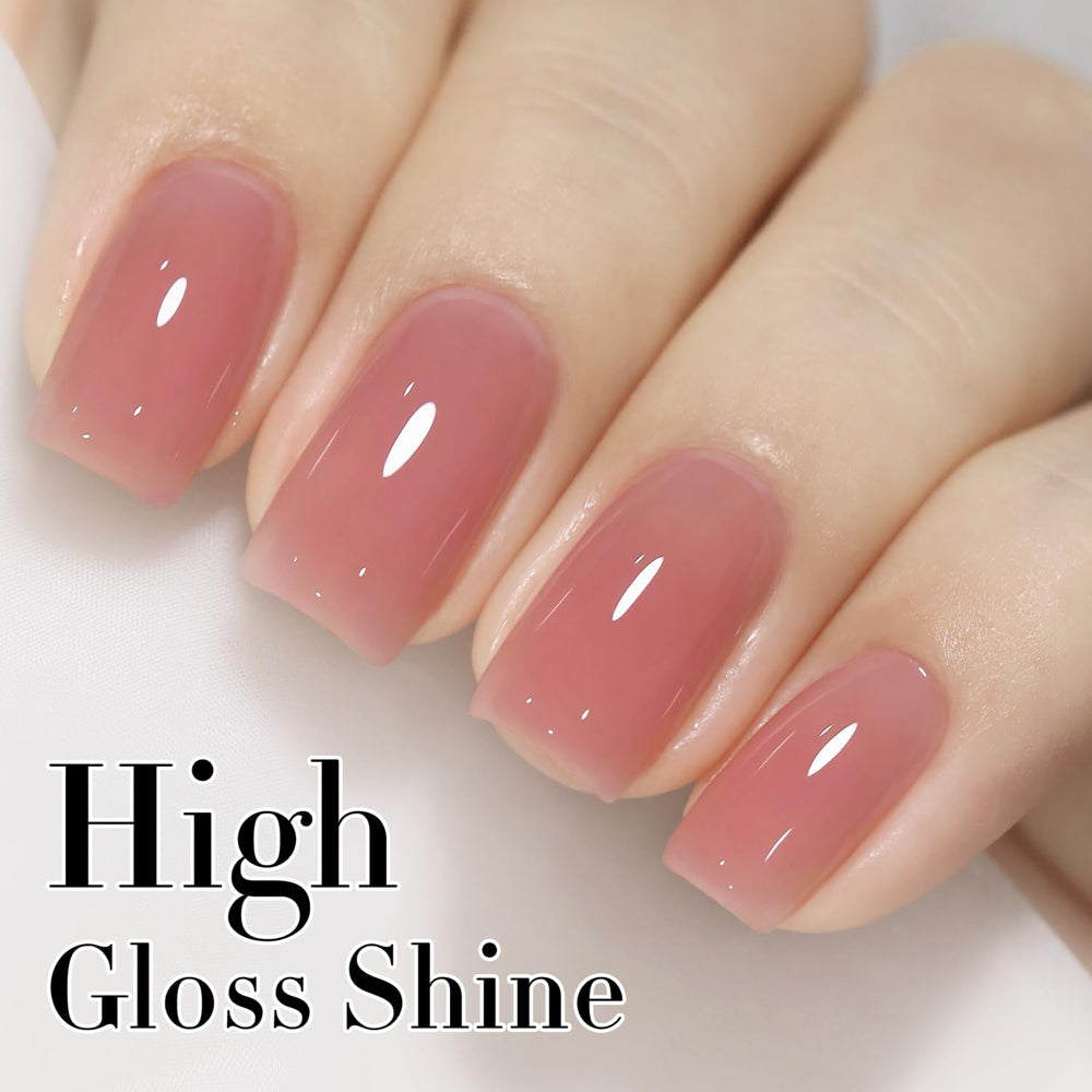 Double Rhythm gel polish being applied and cured for durable gloss finish.