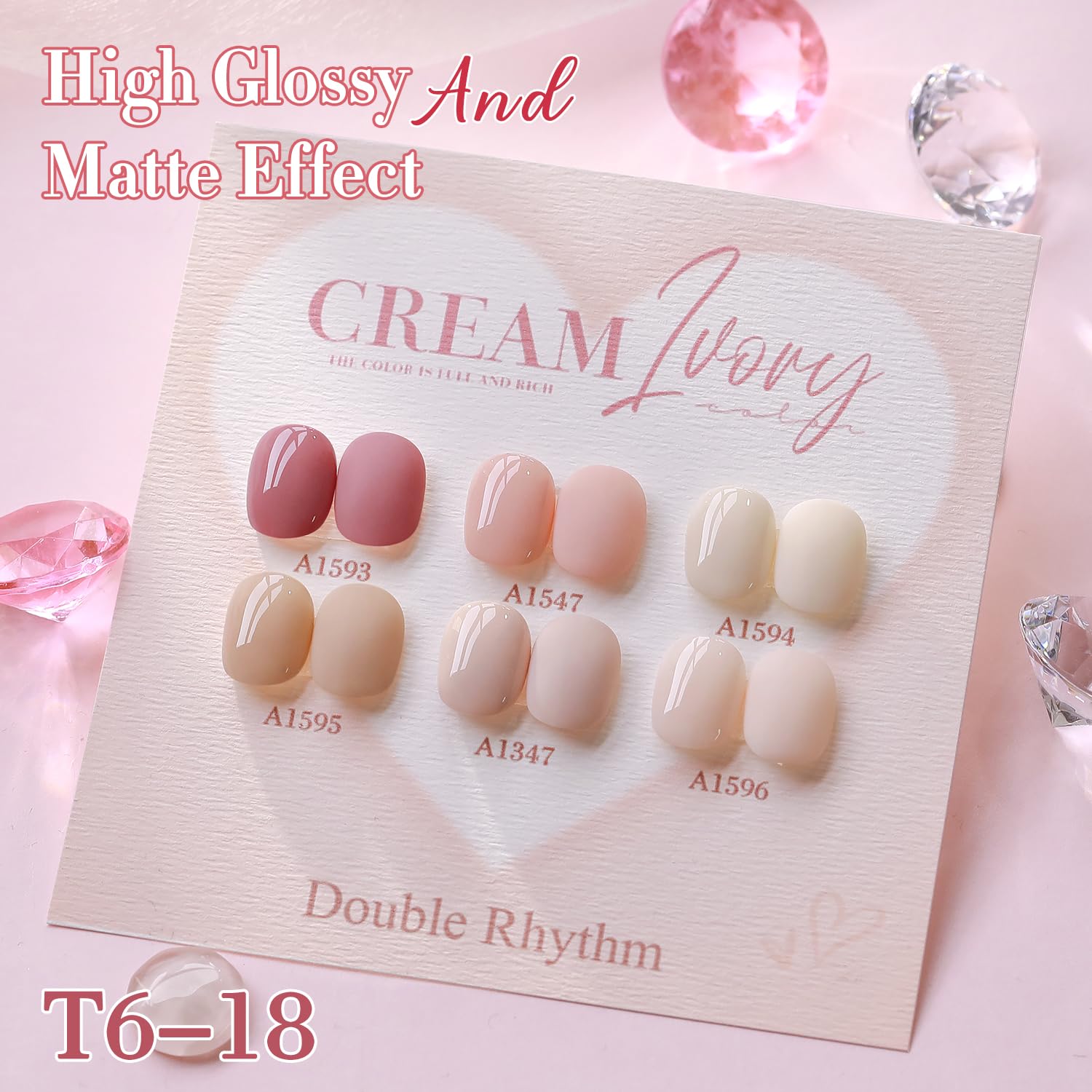 Double Rhythm gel polish bottle closeup 15ml highlights pigment-rich coverage.
