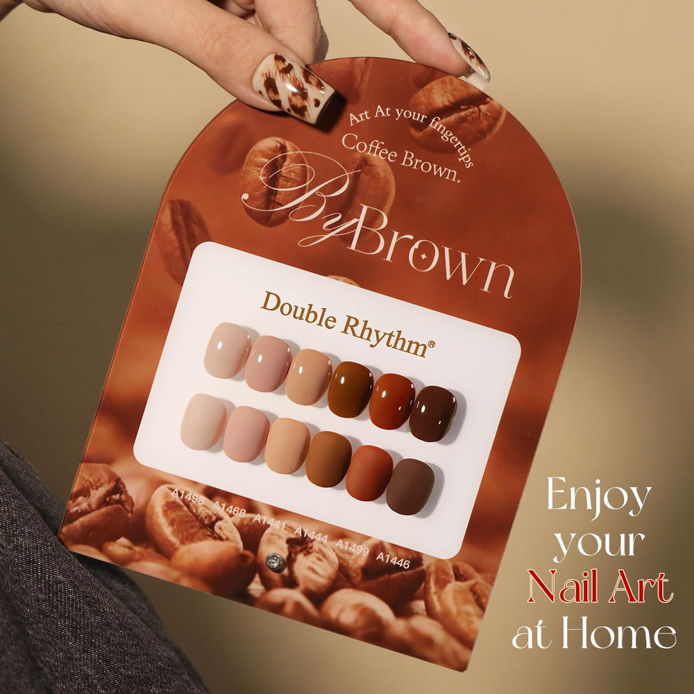 Double Rhythm gel polish application at home image for DIY manicure.