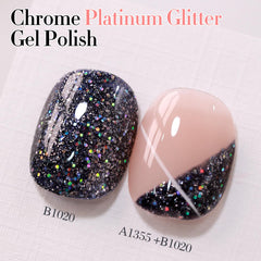 Double Rhythm glitter swatches display rich color and shine on nails.