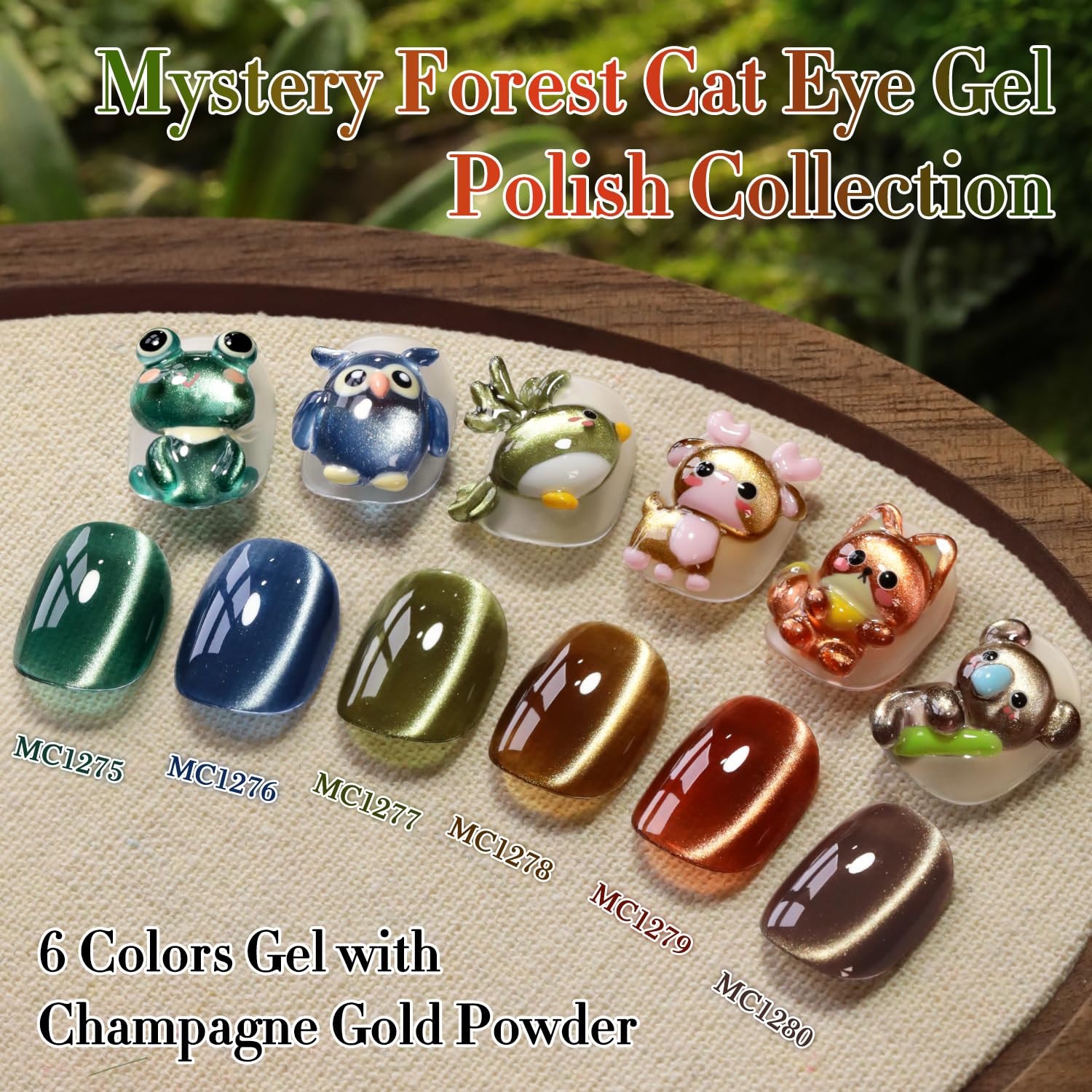 Double Rhythm green gel polish bottle close-up highlighting vivid shimmer for festive looks.