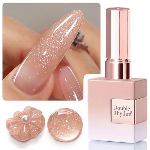 Double Rhythm glitter gel polish shimmer swirls highlight vibrant nail art.