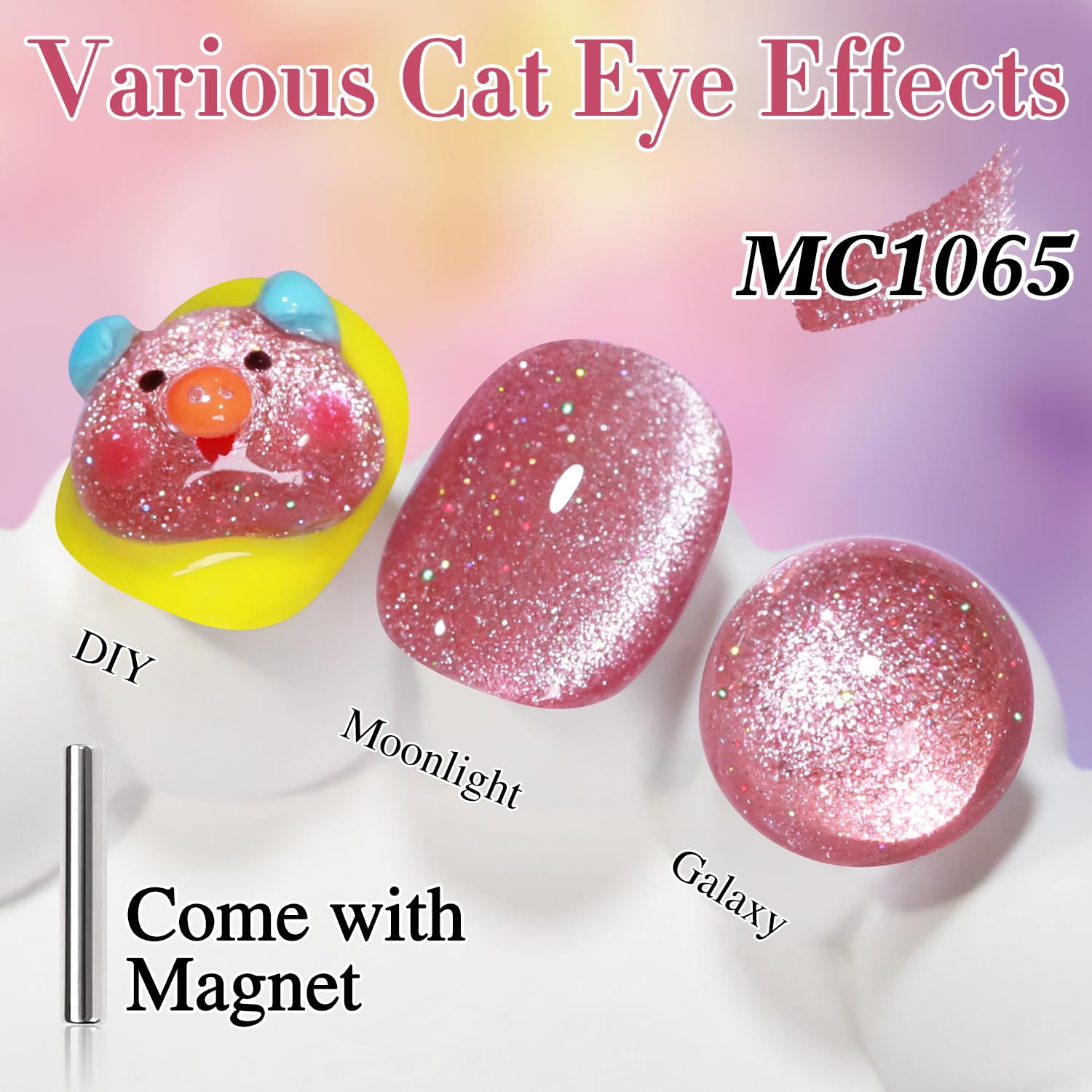 Double Rhythm holographic glitter shimmer on nail surface for striking light play.