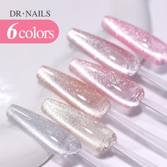 Double Rhythm holographic glitter nails with reflective shimmer that catches light