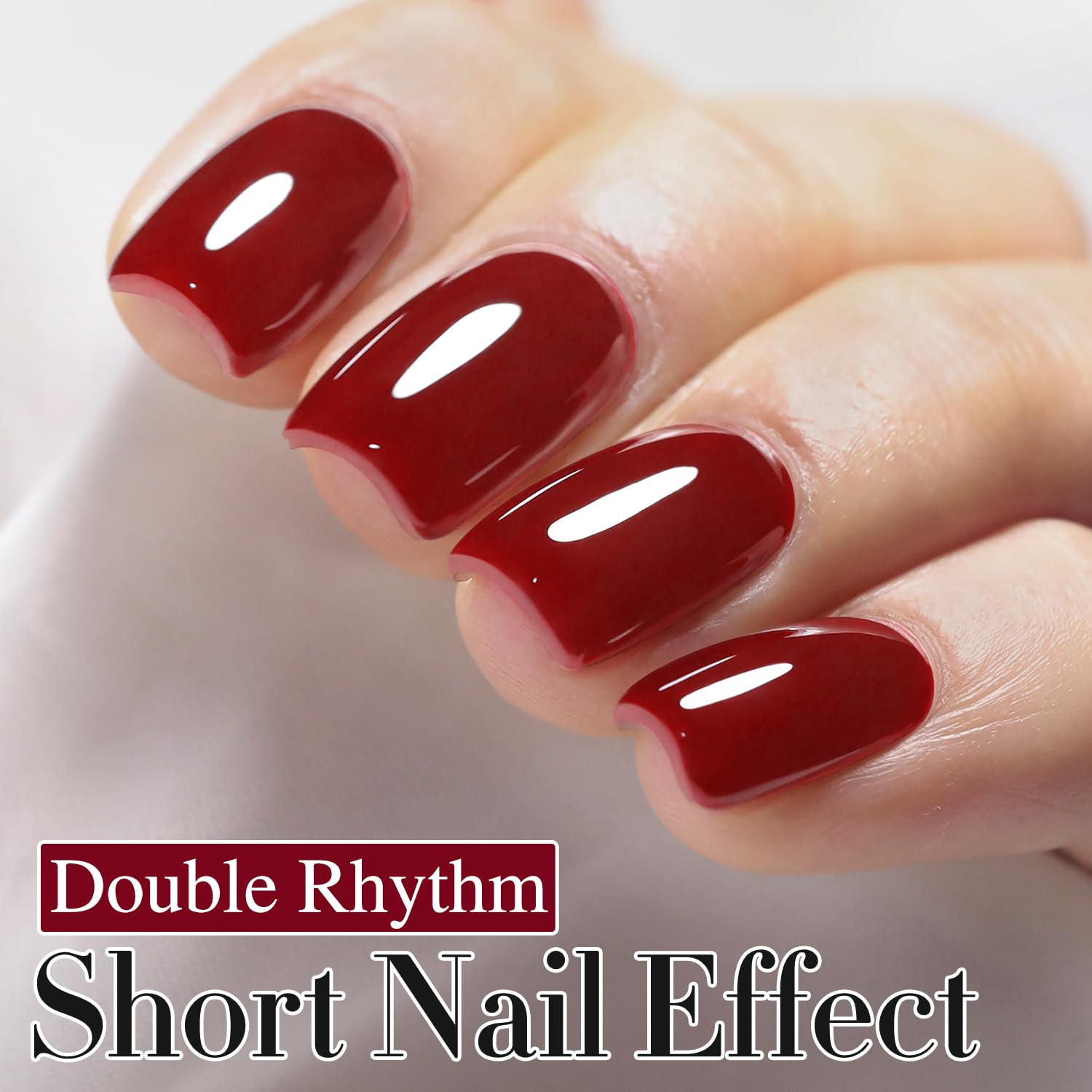 Double Rhythm jelly gel polish milky swatch demonstrates subtle, buildable layers.
