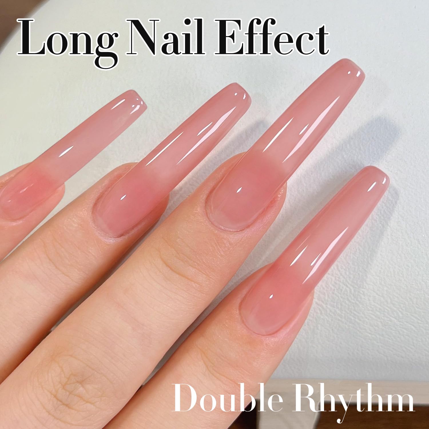 Double Rhythm jelly nail polish layered textures close-up highlight jelly finish.
