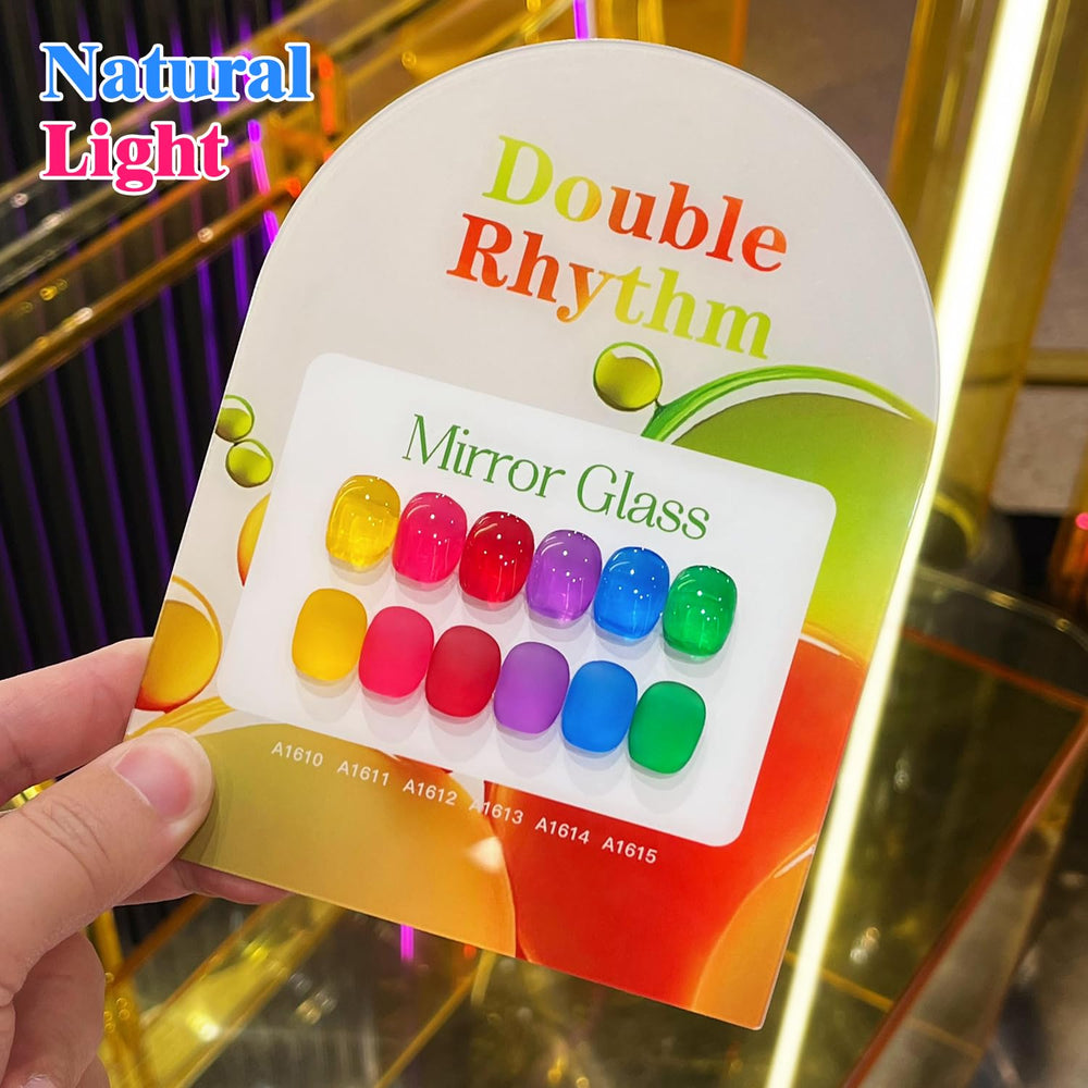 Double Rhythm jelly purple gel polish provides shimmering pigment for festive looks.