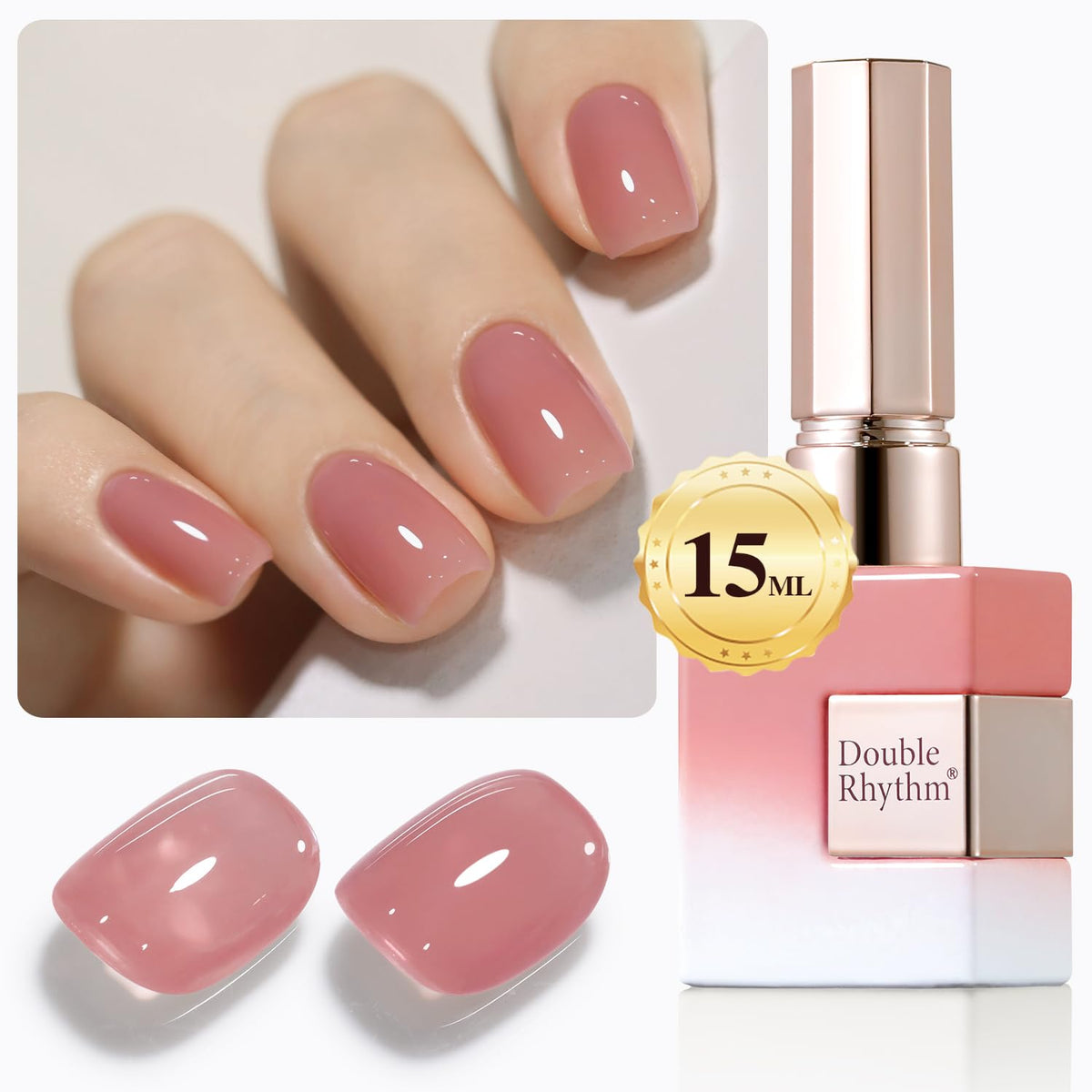Double Rhythm jelly purple pink A1512 bottle closeup showing sheer pastel glaze for at-home nail art