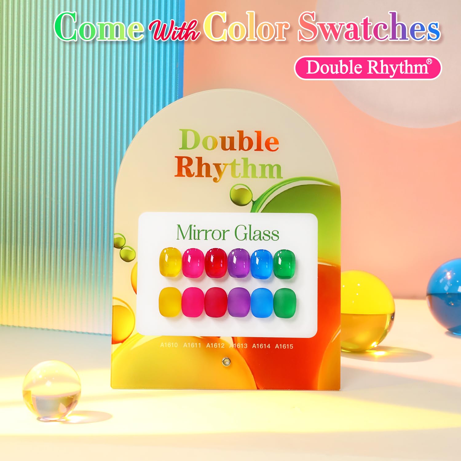 Double Rhythm jelly yellow gel polish shown for bright, sunny nails.
