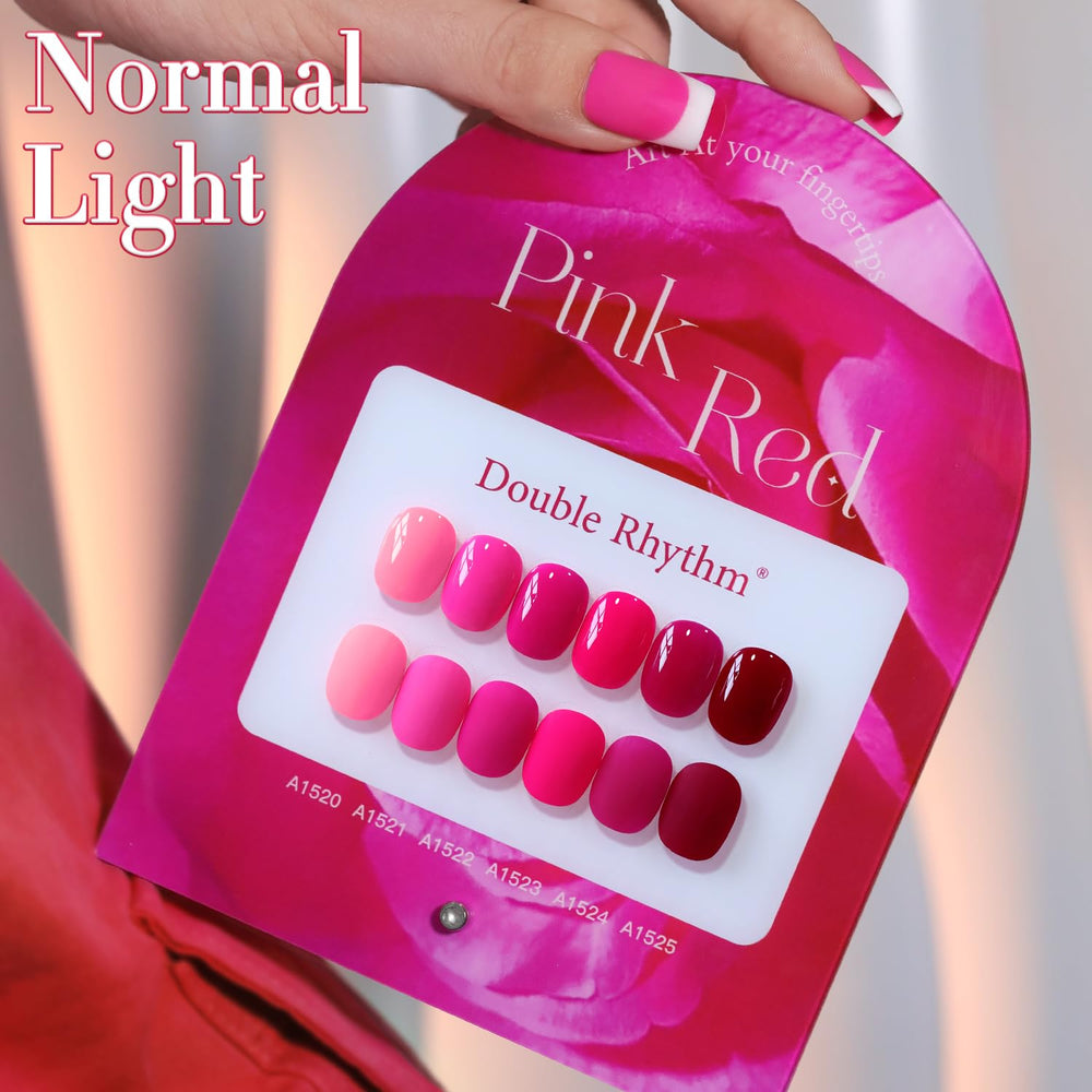 Double Rhythm toxin-free gel polish label close-up highlights low odor and skin-friendly formula.