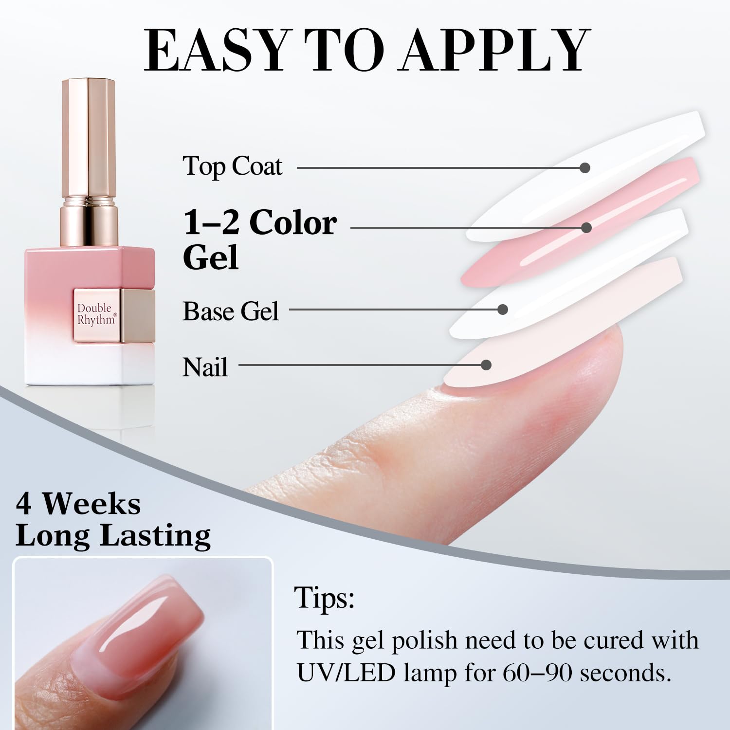 Double Rhythm low-odor toxin-free formula label indicating safer nail care.