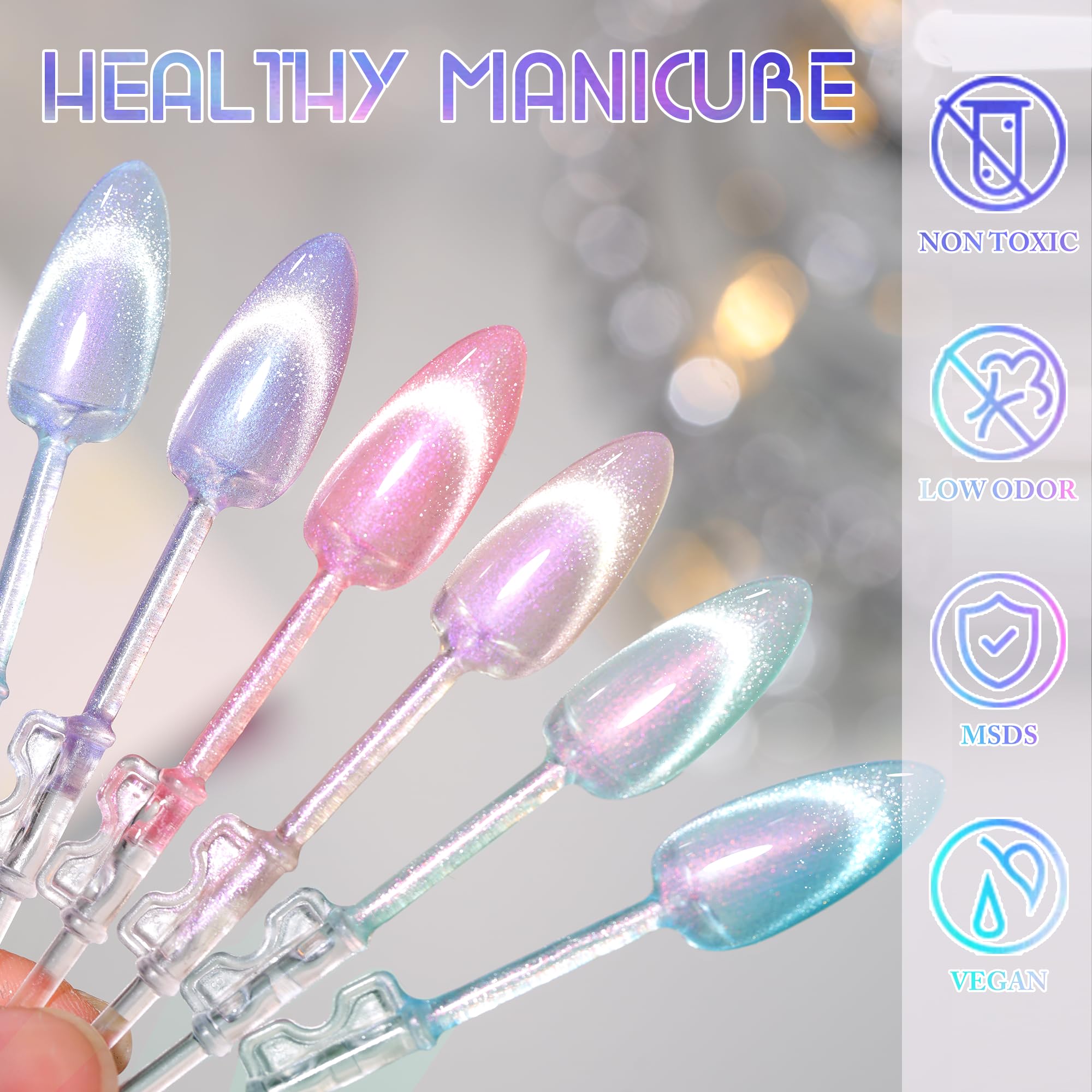 Double Rhythm magnetic tool used to create cat eye designs on nails.