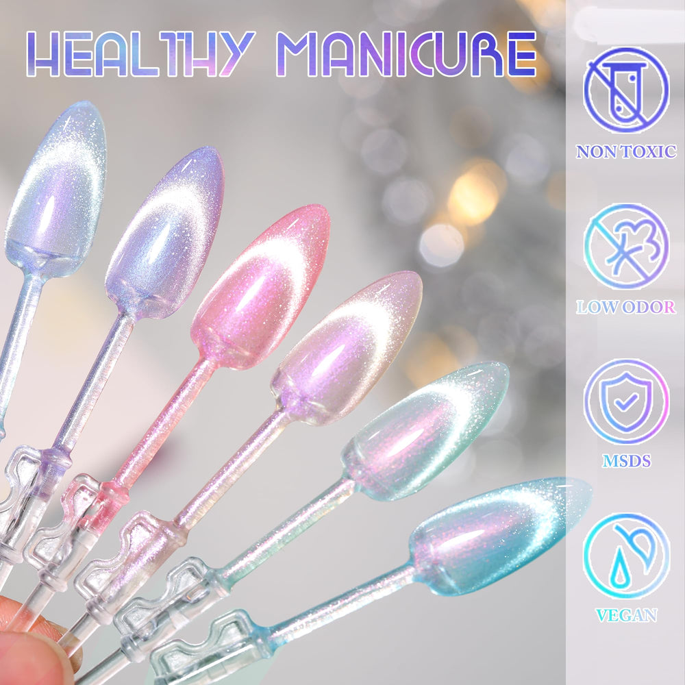 Double Rhythm magnetic tool used to create cat eye designs on nails.