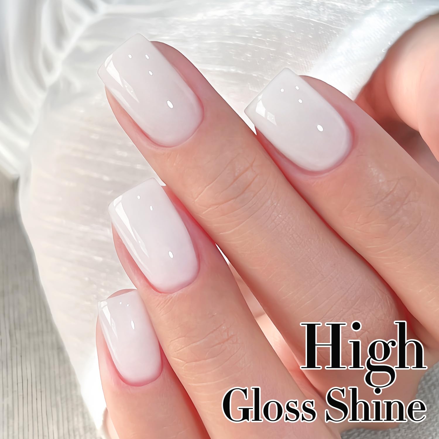 Double Rhythm applied as French tip on natural nails demonstrating crisp edge benefit