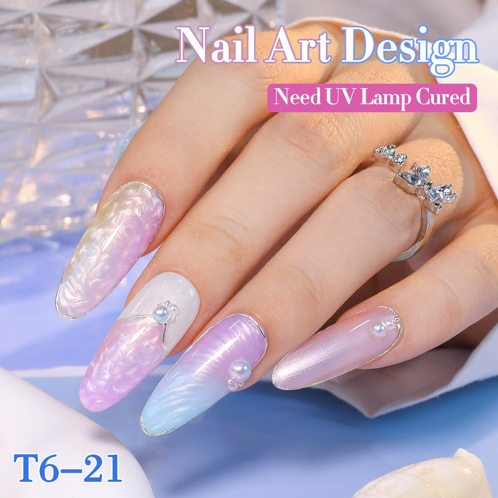 Double Rhythm nail-art-finish-on-nails shows glittery protection and glossy finish.