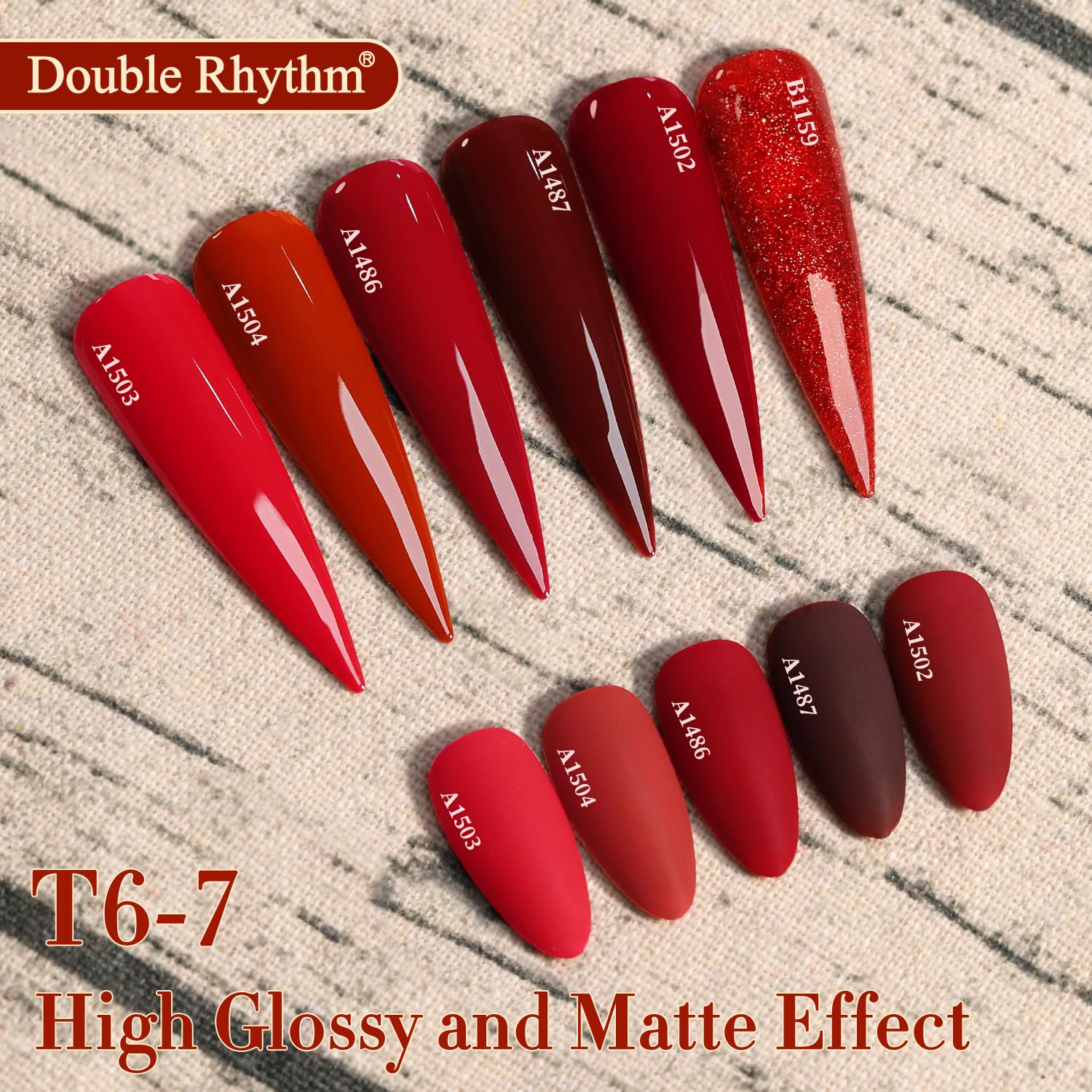 Double Rhythm nail art glitter finish on swatches