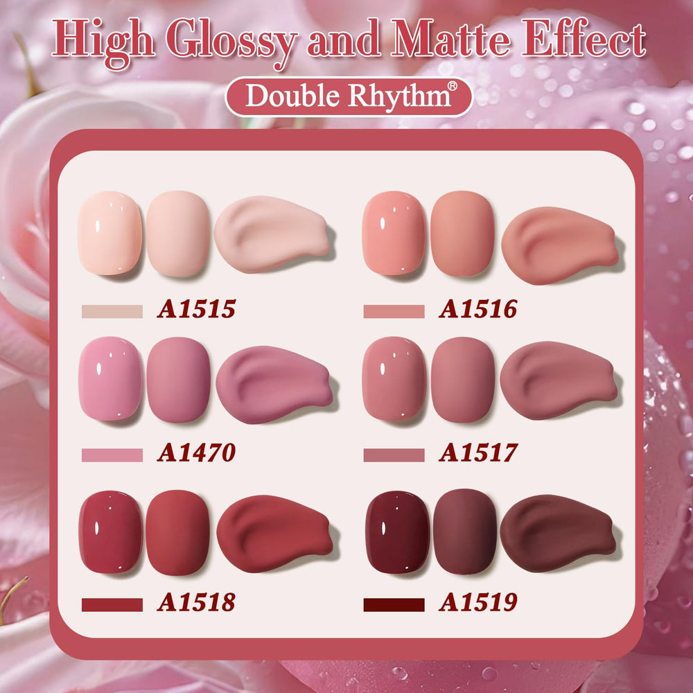 Double Rhythm burgundy nails showcasing a smooth, glossy home manicure