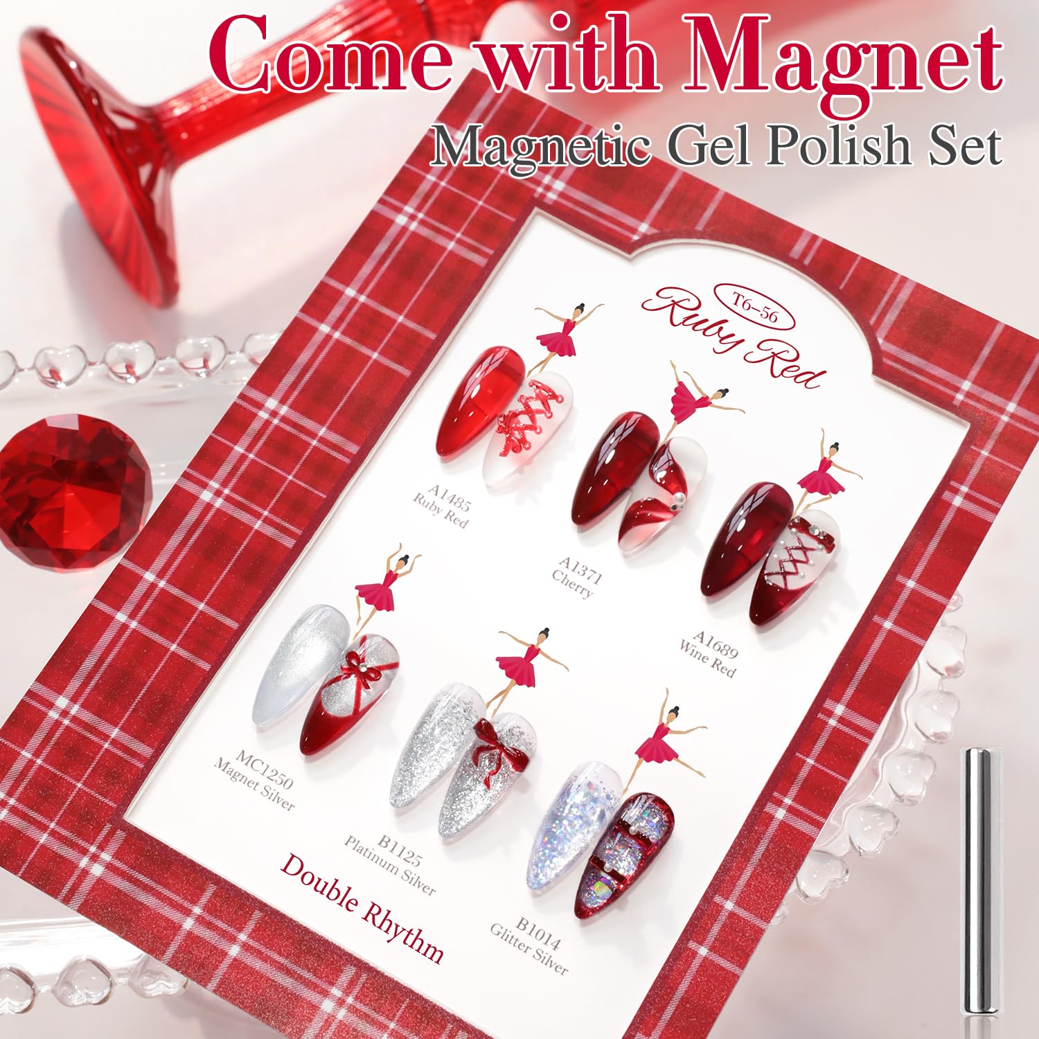 Double Rhythm nails with gel polish reveal glossy, durable shine on natural nails.