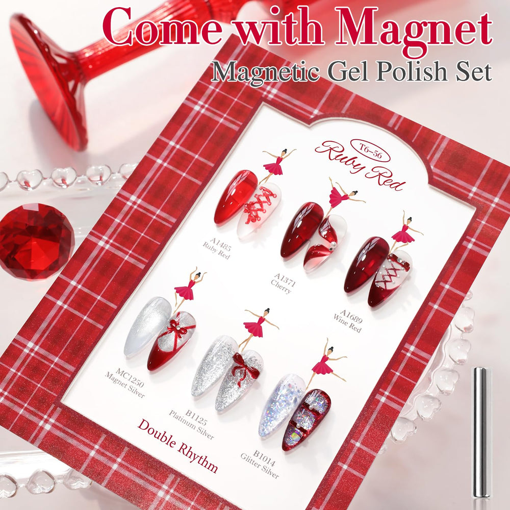 Double Rhythm nails with gel polish reveal glossy, durable shine on natural nails.
