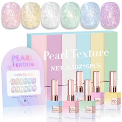 Double Rhythm pearl pink gel polish bottle offers vibrant salon-ready color.