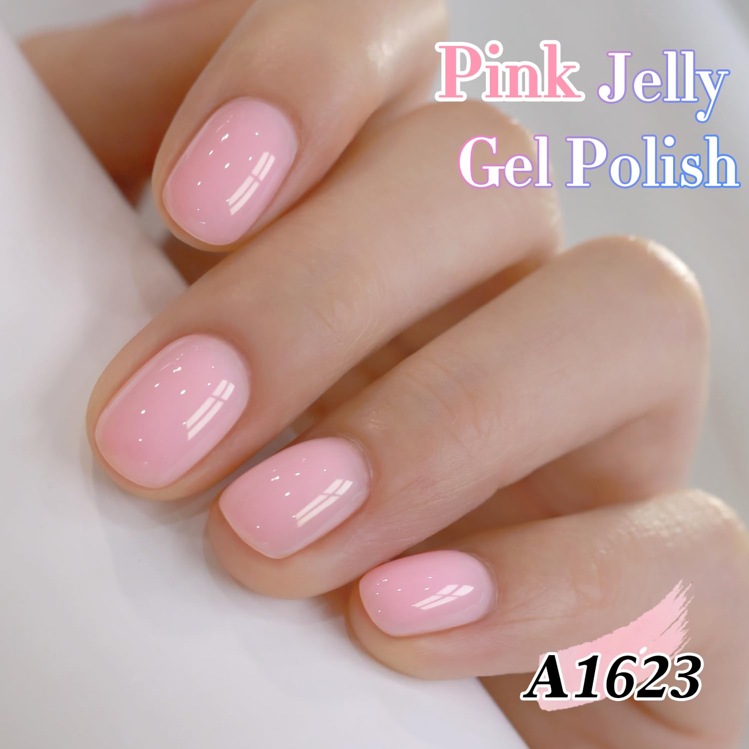 Double Rhythm Pink A1623 brush stroke for precise application