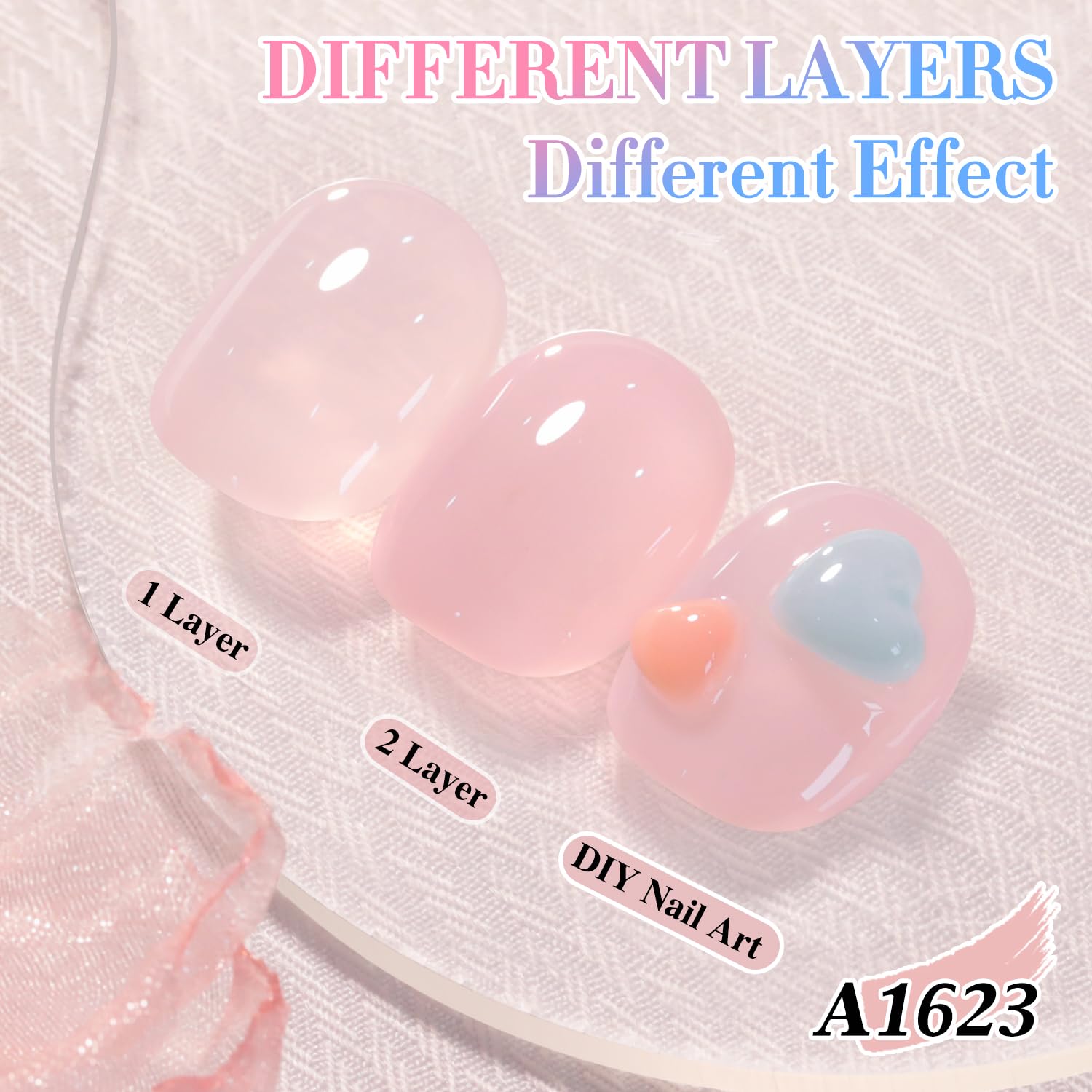 Double Rhythm Pink A1623 gel swirl showing layered color effects