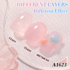 Double Rhythm Pink A1623 gel swirl showing layered color effects