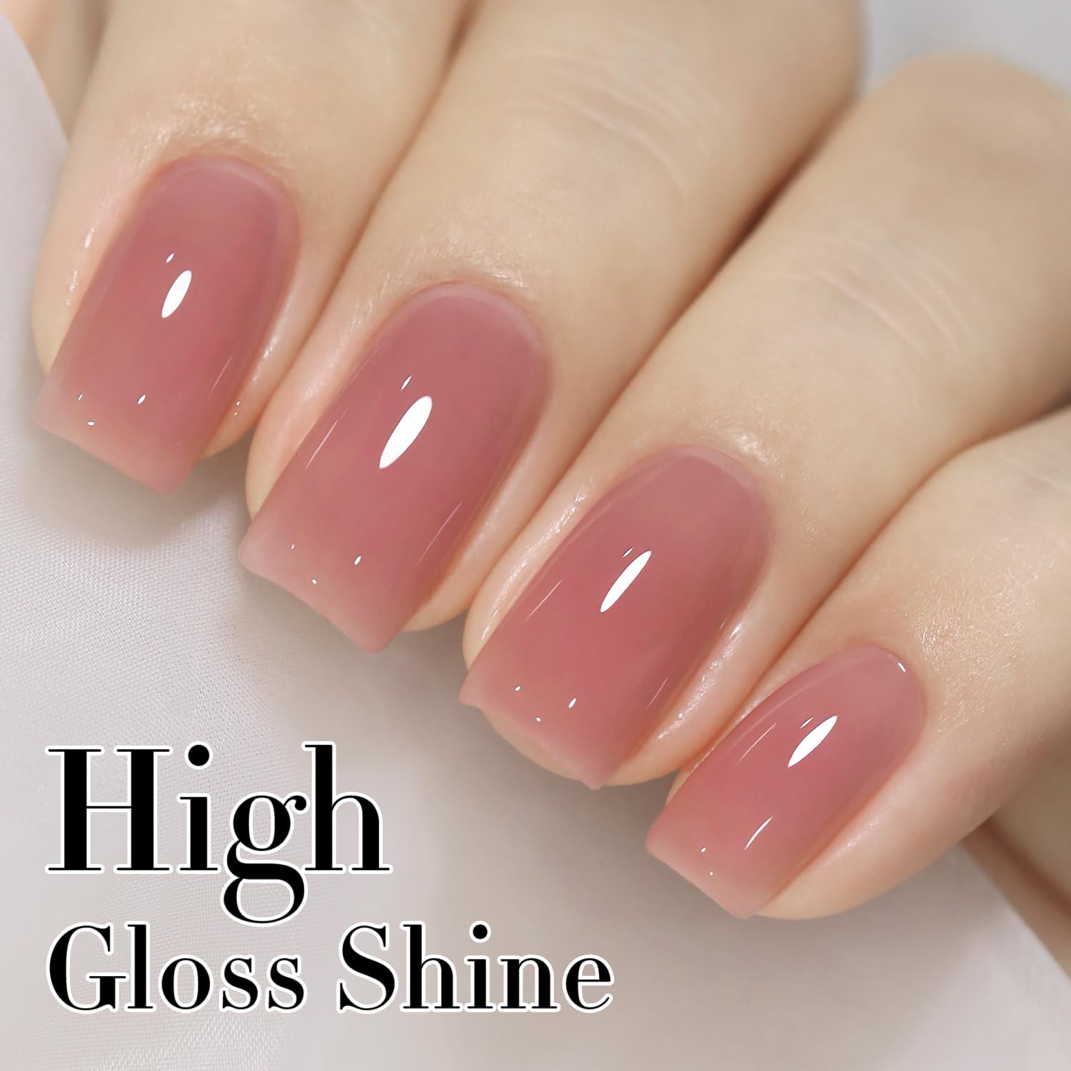 Double Rhythm sheer neutral milky gel creates natural, soft nails